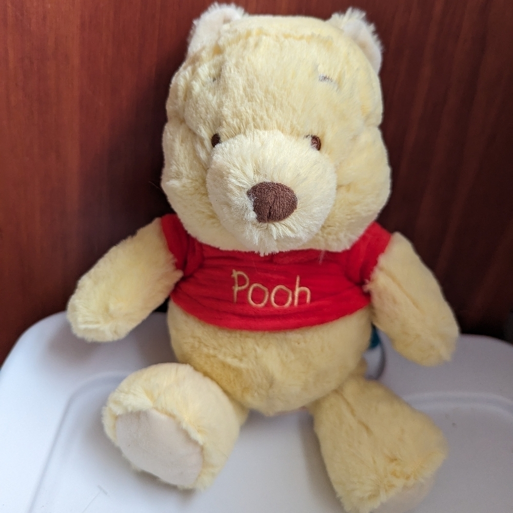 Disney Plush Baby Winnie Pooh Bear Plush rattle and crackle sound ears NWOT
